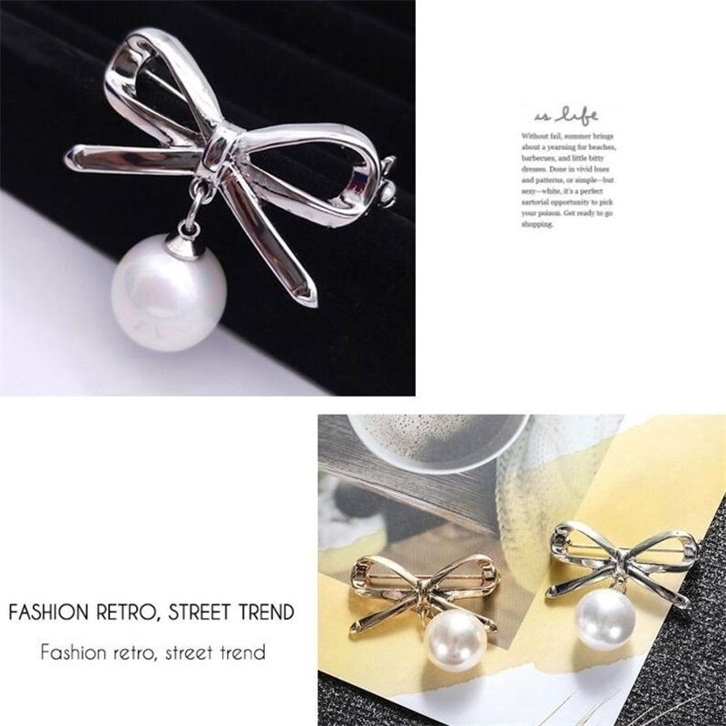 👗台灣現貨🌿韓國時尚V領防走光胸針 蝴蝶結百搭胸針 扣子裝飾領花別針固定衣服扣胸針-細節圖9