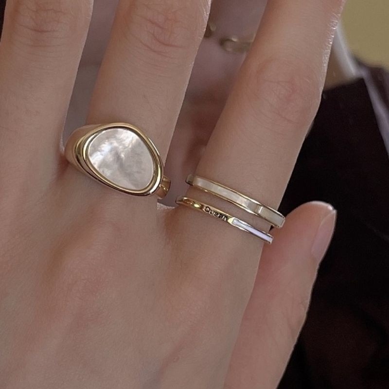 💍台灣現貨🌿漸變藍開口戒指女可調節時尚個性ins潮小眾設計冷淡日式輕奢祖母綠指環交叉單一食指戒 【O23】-細節圖6