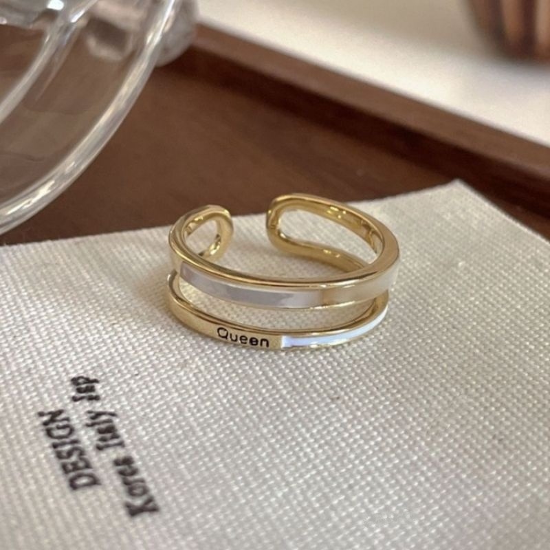 💍台灣現貨🌿漸變藍開口戒指女可調節時尚個性ins潮小眾設計冷淡日式輕奢祖母綠指環交叉單一食指戒 【O23】-規格圖10