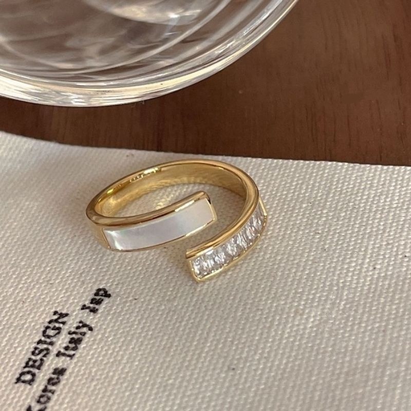 💍台灣現貨🌿漸變藍開口戒指女可調節時尚個性ins潮小眾設計冷淡日式輕奢祖母綠指環交叉單一食指戒 【O23】-規格圖10