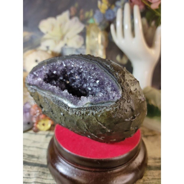 ✡️烏拉圭 紫水晶洞 紫晶陣 小顆紫晶洞 消磁 净化 原石擺件 防幅攝 超能量 1044g#373-細節圖2