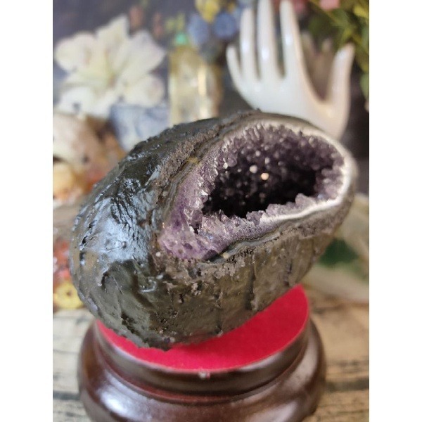 ✡️烏拉圭 紫水晶洞 紫晶陣 小顆紫晶洞 消磁 净化 原石擺件 防幅攝 超能量 1044g#373-細節圖6