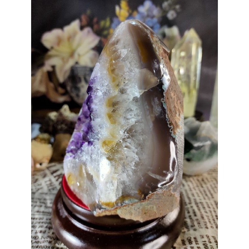 ✡️福利價 天然烏拉圭紫晶鎮 內凹透亮極光瑪瑙邊 紫水晶 防幅攝電磁波 消磁 净化 紫水晶原石 晶簇擺件1847g#91-細節圖4