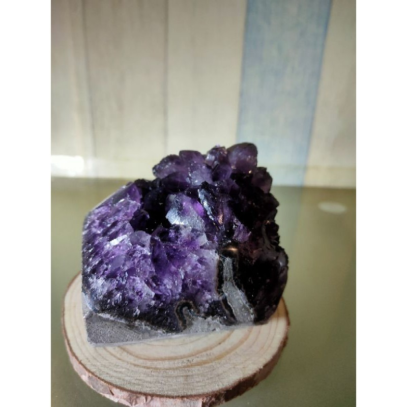 ✡️福利價 烏拉圭 紫水晶 消磁 净化 水晶原石 晶簇擺件 超紫大角趾紫晶陣 超能量 640g-細節圖3