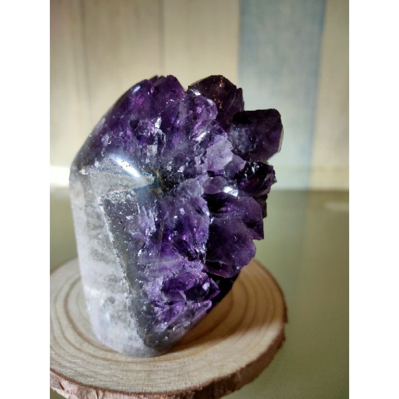 ✡️福利價 烏拉圭 紫水晶 消磁 净化 水晶原石 晶簇擺件 超紫大角趾紫晶陣 超能量 640g-細節圖4