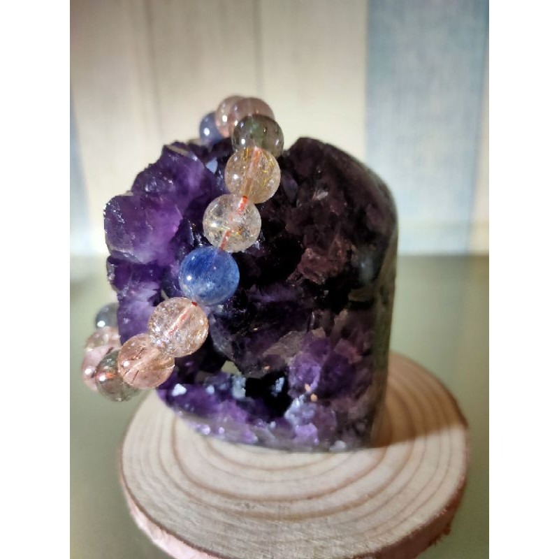 ✡️福利價 烏拉圭 紫水晶 消磁 净化 水晶原石 晶簇擺件 超紫大角趾紫晶陣 超能量 640g-細節圖8