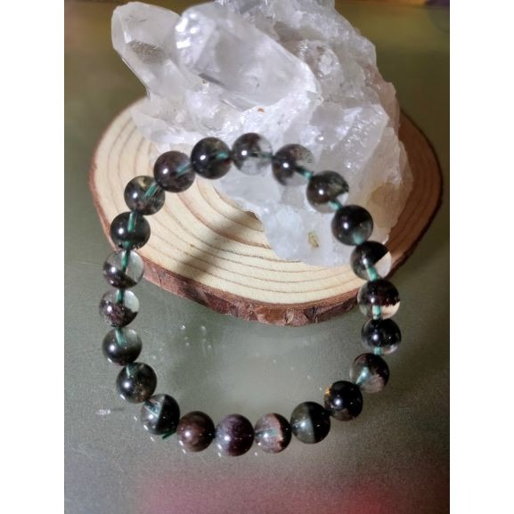 ⚜️綠幽靈🌿綠幽靈半寶盆手鏈 手串 手珠 異象水晶（鴻運當頭），招財進寶旺事業 8.8mm-細節圖2