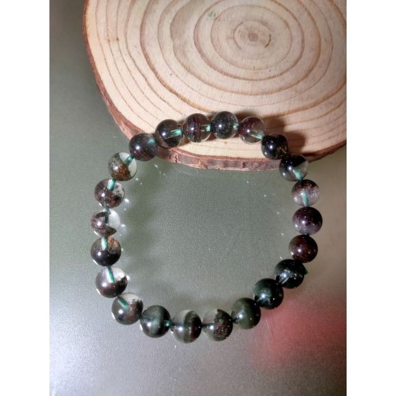 ⚜️綠幽靈🌿綠幽靈半寶盆手鏈 手串 手珠 異象水晶（鴻運當頭），招財進寶旺事業 8.8mm-細節圖4