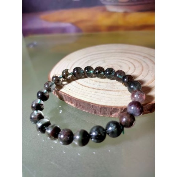 ⚜️綠幽靈🌿綠幽靈半寶盆手鏈 手串 手珠 異象水晶（鴻運當頭），招財進寶旺事業 8.8mm-細節圖6