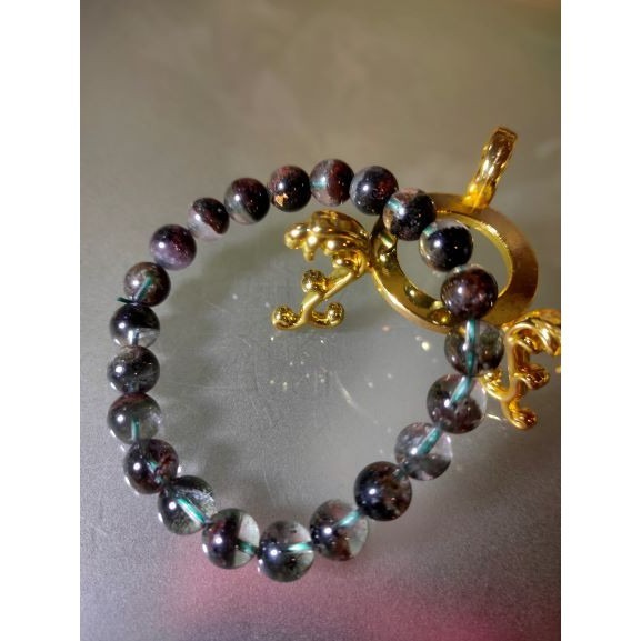 ⚜️綠幽靈🌿綠幽靈半寶盆手鏈 手串 手珠 異象水晶（鴻運當頭），招財進寶旺事業 8.8mm-細節圖7