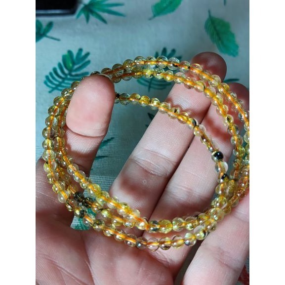 ⚜️鈦金手珠三圈 帶母礦 水晶 招財💰事業 手鏈 手串 手珠-細節圖3