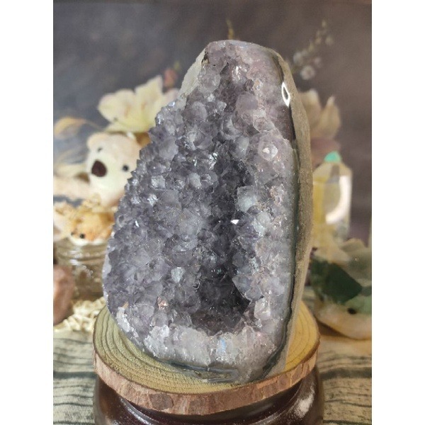 ✡️福利價 烏拉圭🇺🇾水晶原礦 大腳趾內凹帶方解石 紫晶陣 消磁 净化 紫水晶原石 晶簇擺件 1526g#296-細節圖2