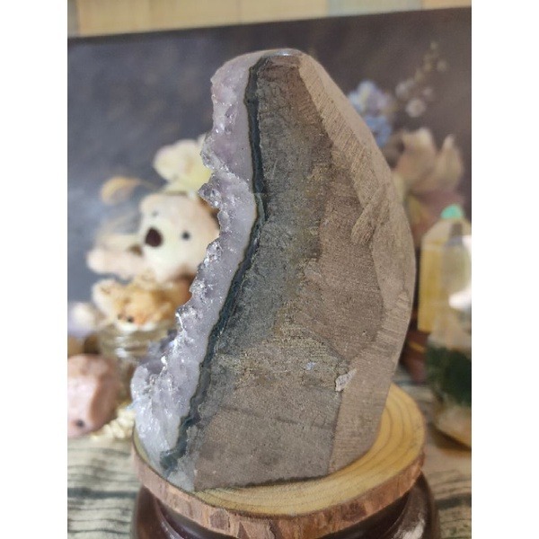 ✡️福利價 烏拉圭🇺🇾水晶原礦 大腳趾內凹帶方解石 紫晶陣 消磁 净化 紫水晶原石 晶簇擺件 1526g#296-細節圖3