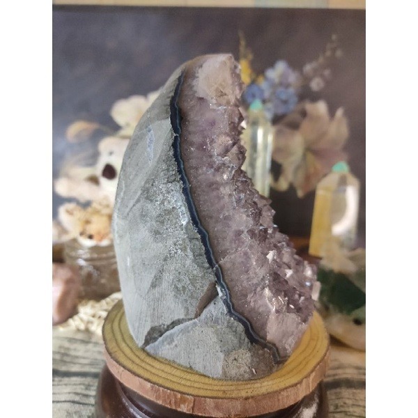 ✡️福利價 烏拉圭🇺🇾水晶原礦 大腳趾內凹帶方解石 紫晶陣 消磁 净化 紫水晶原石 晶簇擺件 1526g#296-細節圖5