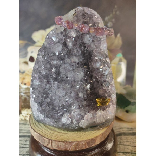 ✡️福利價 烏拉圭🇺🇾水晶原礦 大腳趾內凹帶方解石 紫晶陣 消磁 净化 紫水晶原石 晶簇擺件 1526g#296-細節圖8