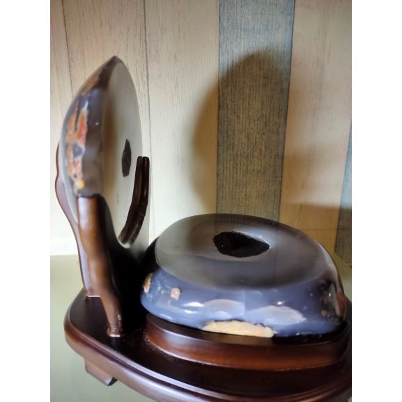 💰全拋巴西聚寶盆 全拋瑪瑙聚寶盆 帶雪礦共生礦 閃亮亮 全透光 藏風聚氣~圓滿如意~對己生財~附底座 送元寶-細節圖3