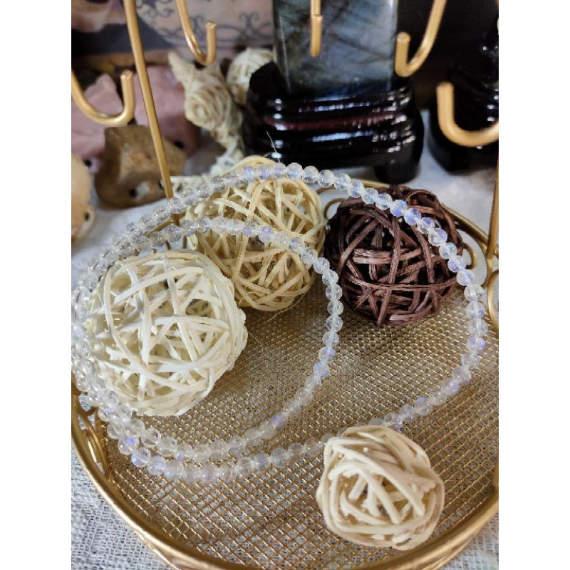 🌜頂級玻璃體 斯里蘭卡 藍月光三圈 手鍊 5.3mm-細節圖3