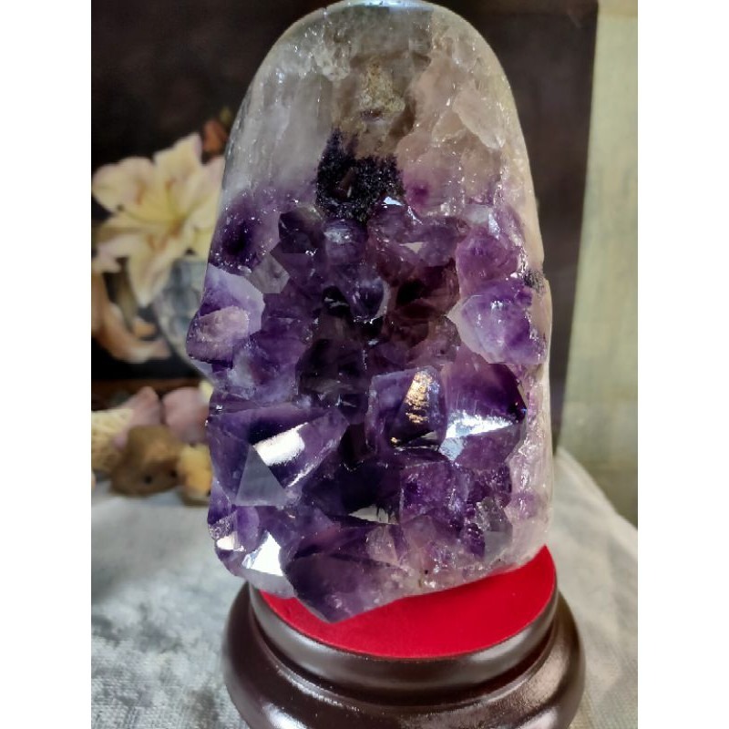 ✡️福利價 天然烏拉圭 紫水晶鎮 原皮大腳趾紫水晶 可消磁手珠 減少電腦磁波 防幅攝 紫水晶鎮晶簇擺件2763g#5-細節圖8