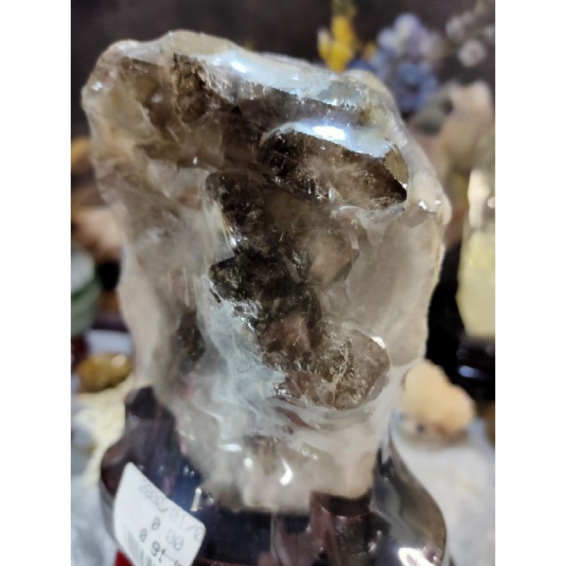 💎天然水晶亮皮鱷魚骨幹共生鈦晶母礦原石原礦風水擺件招財招人緣招桃花手珠消磁避邪骸骨骨幹城堡骨幹教堂骨幹 910g-細節圖4