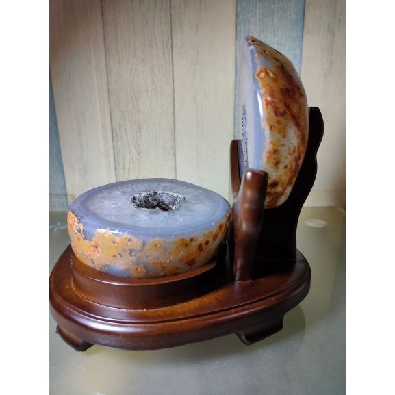 💰全拋巴西聚寶盆 全拋瑪瑙聚寶盆 帶雪礦共生礦 閃亮亮 全透光 藏風聚氣~圓滿如意~對己生財~附底座 1614g-細節圖4