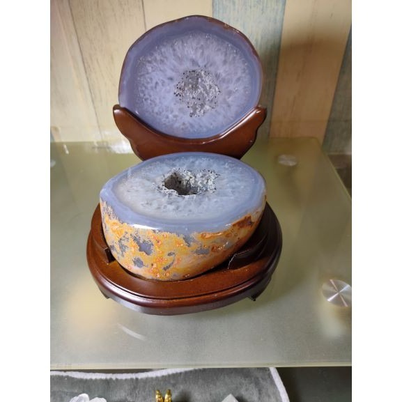 💰全拋巴西聚寶盆 全拋瑪瑙聚寶盆 帶雪礦共生礦 閃亮亮 全透光 藏風聚氣~圓滿如意~對己生財~附底座 1614g-細節圖9