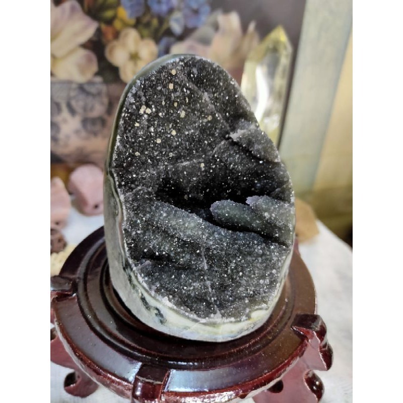 ✡️烏拉圭🇺🇾水晶原礦紫水晶 紫晶鎮 黑碧異象共生 二次結晶 內凹財眼 防幅攝電磁波 消磁 净化 開運 700g-細節圖6