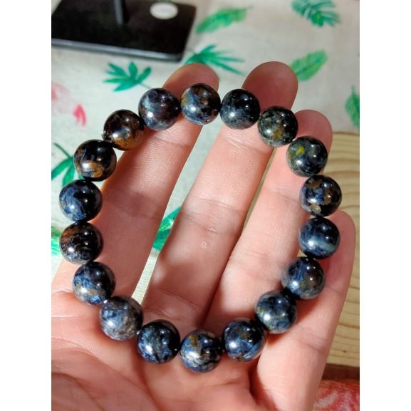 ⚜️台灣現貨🌿天然彼得石 手鍊  手珠 地球紋 風暴石 手串 10.8mm-細節圖3