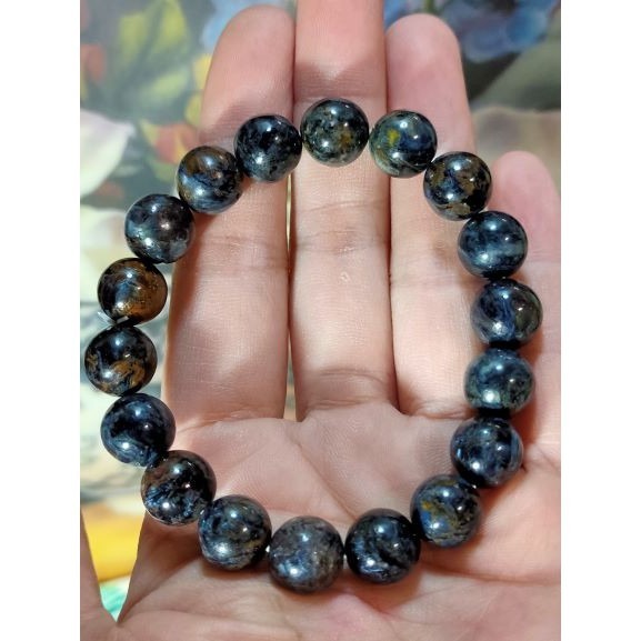 ⚜️台灣現貨🌿天然彼得石 手鍊  手珠 地球紋 風暴石 手串 10.8mm-細節圖6