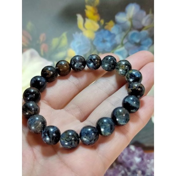 ⚜️台灣現貨🌿天然彼得石 手鍊  手珠 地球紋 風暴石 手串 10.8mm-細節圖7