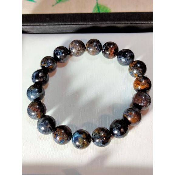 ⚜️台灣現貨🌿天然彼得石 手鍊  手珠 地球紋 風暴石 手串 10.8mm-細節圖8