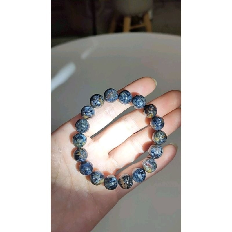 ⚜️台灣現貨🌿天然彼得石 手鍊  手珠 地球紋 風暴石 手串 10.8mm-細節圖9