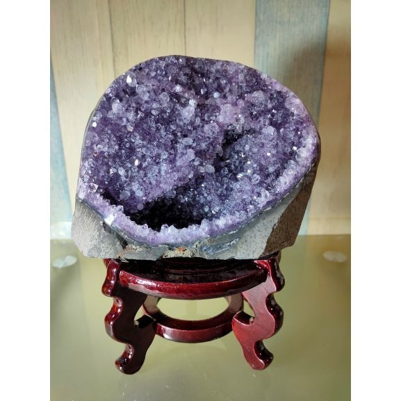 ✡️紫晶 鎮異象 內凹 紫水晶 黑碧 防幅攝 消磁 净化 1922g 送元寶-細節圖4