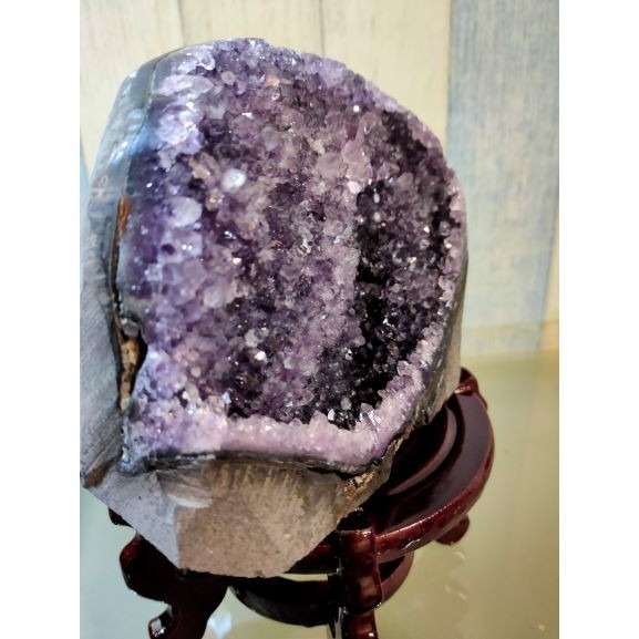 ✡️紫晶 鎮異象 內凹 紫水晶 黑碧 防幅攝 消磁 净化 1922g 送元寶-細節圖5