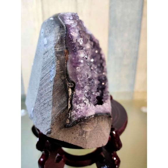 ✡️紫晶 鎮異象 內凹 紫水晶 黑碧 防幅攝 消磁 净化 1922g 送元寶-細節圖6