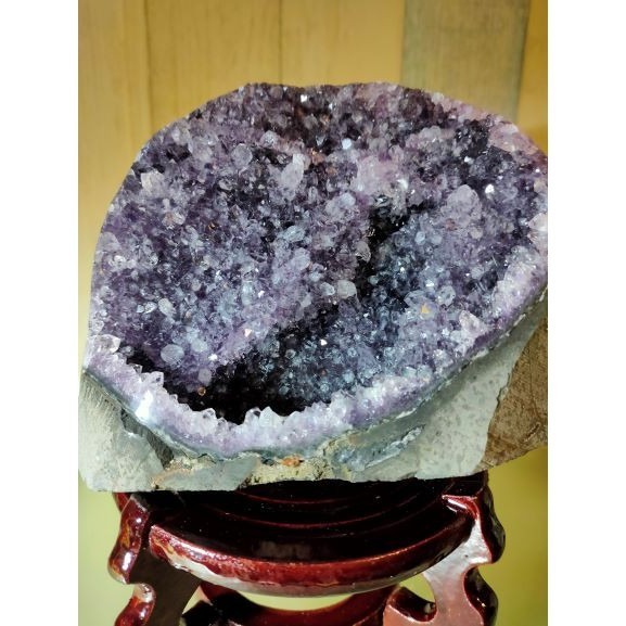 ✡️紫晶 鎮異象 內凹 紫水晶 黑碧 防幅攝 消磁 净化 1922g 送元寶-細節圖8