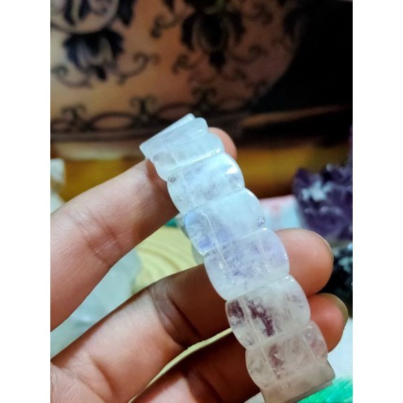 🌜藍月光 手排 月光石 日光石 月光石手排 15.5mm 蛋面型-細節圖4