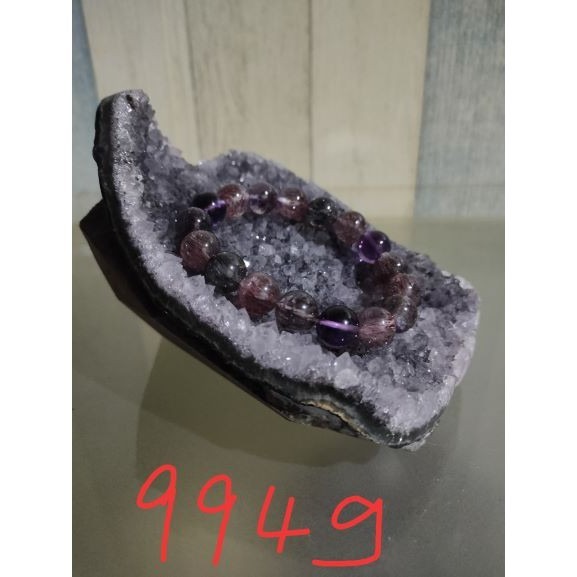 ✡️福利價 紫晶 鎮異象 內凹 紫水晶 黑碧 防幅攝 消磁 净化 994g (不含手珠)-細節圖2
