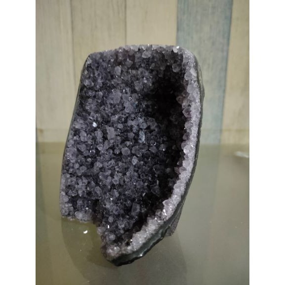 ✡️福利價 紫晶 鎮異象 內凹 紫水晶 黑碧 防幅攝 消磁 净化 994g (不含手珠)-細節圖5