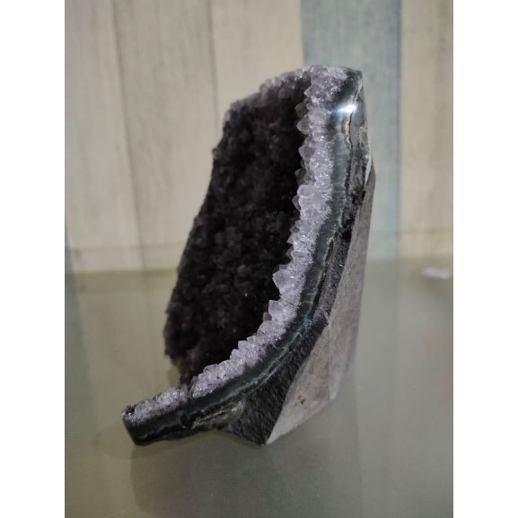 ✡️福利價 紫晶 鎮異象 內凹 紫水晶 黑碧 防幅攝 消磁 净化 994g (不含手珠)-細節圖6