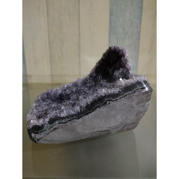 ✡️福利價 紫晶 鎮異象 內凹 紫水晶 黑碧 防幅攝 消磁 净化 994g (不含手珠)-細節圖9