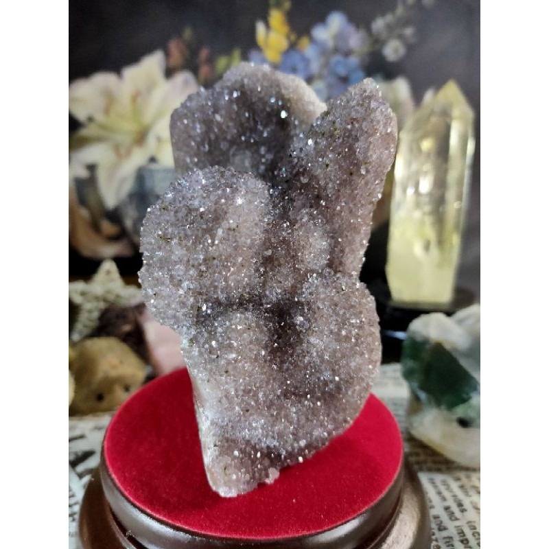 ✡️稀少特殊品 異像烏拉圭細晶體 內凹爆花二次結晶超閃 紫晶鎮 值得收藏 晶簇擺件836g#105-細節圖2