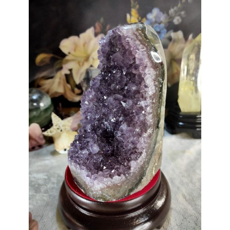 ✡️烏拉圭🇺🇾水晶原礦 異象紫晶陣 帶指紋 防幅攝 消磁 净化 紫水晶原石 擺件 1586g-細節圖3