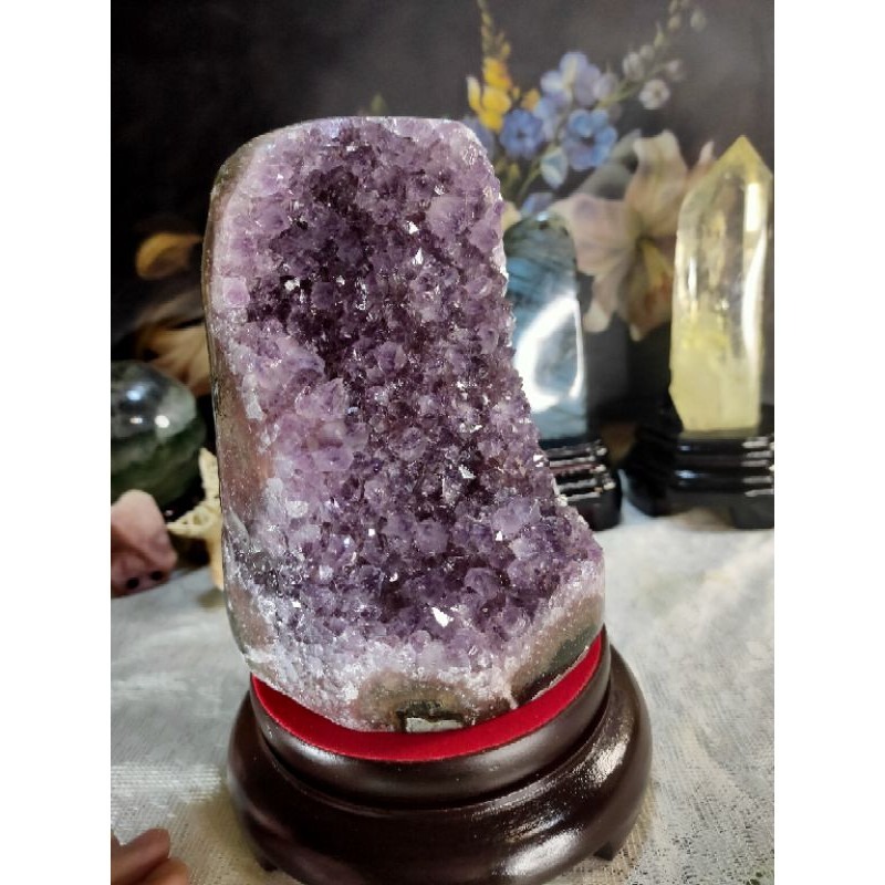 ✡️烏拉圭🇺🇾水晶原礦 異象紫晶陣 帶指紋 防幅攝 消磁 净化 紫水晶原石 擺件 1586g-細節圖5