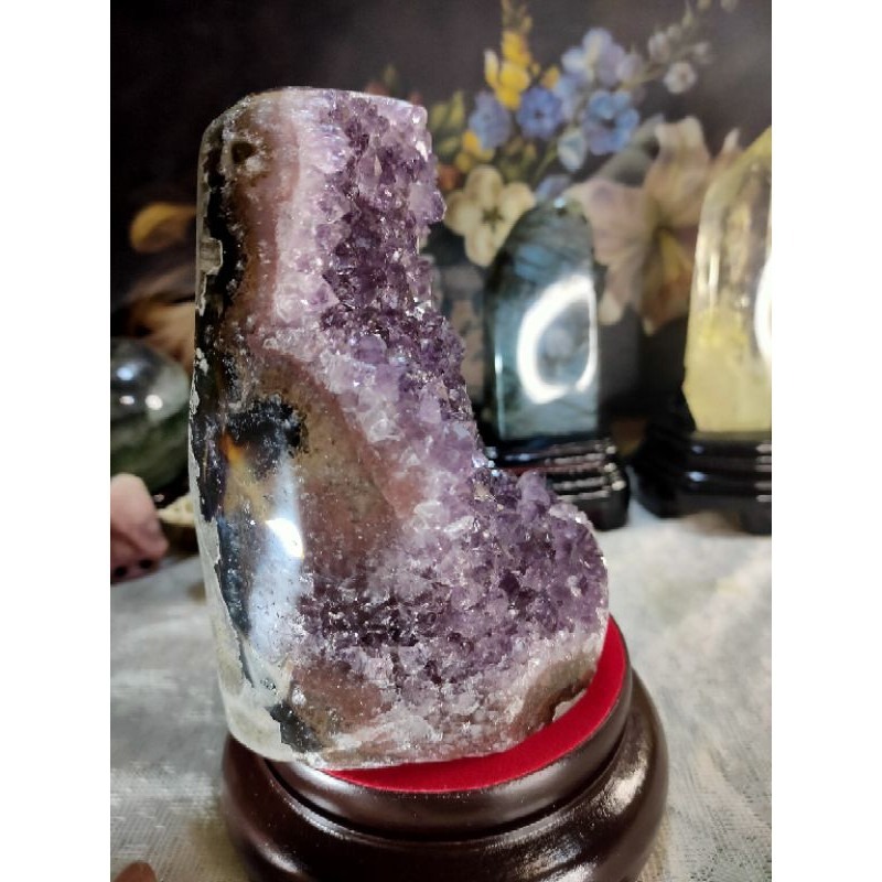 ✡️烏拉圭🇺🇾水晶原礦 異象紫晶陣 帶指紋 防幅攝 消磁 净化 紫水晶原石 擺件 1586g-細節圖7