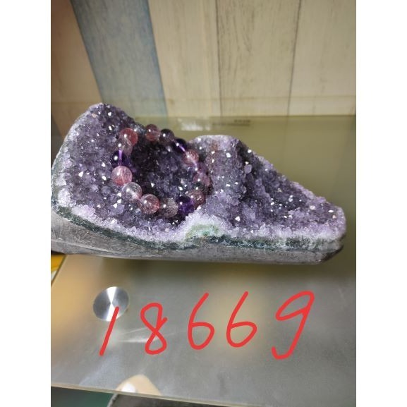 ✡️福利價 紫晶 鎮異象 內凹 紫水晶 黑碧 防幅攝 消磁 净化  (不含手珠) 1866g-細節圖3