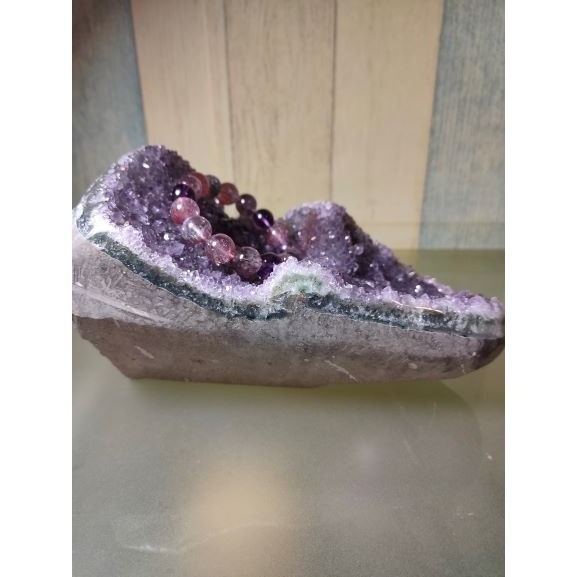 ✡️福利價 紫晶 鎮異象 內凹 紫水晶 黑碧 防幅攝 消磁 净化  (不含手珠) 1866g-細節圖5