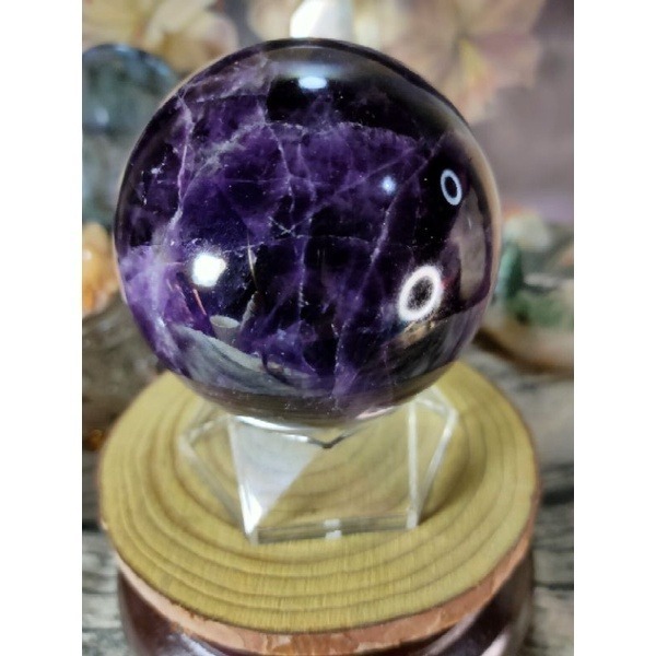 🔮天然紫晶球 頂級深紫烏拉圭紫水晶球 防幅攝 消磁 净化 天然紫水晶 晶簇擺件 附球座-細節圖7