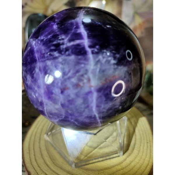 🔮天然紫晶球 頂級深紫烏拉圭紫水晶球 防幅攝 消磁 净化 天然紫水晶 晶簇擺件 附球座-細節圖9