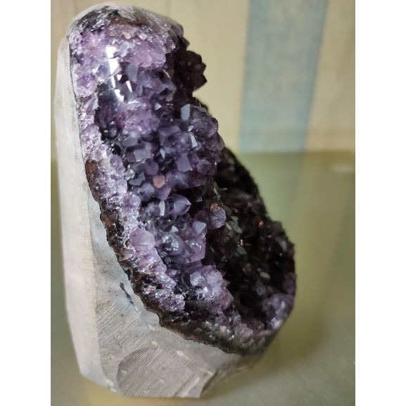 ✡️福利價 鎮 異象 內凹 紫水晶 黑碧 防幅攝 消磁 净化 1552g-細節圖7