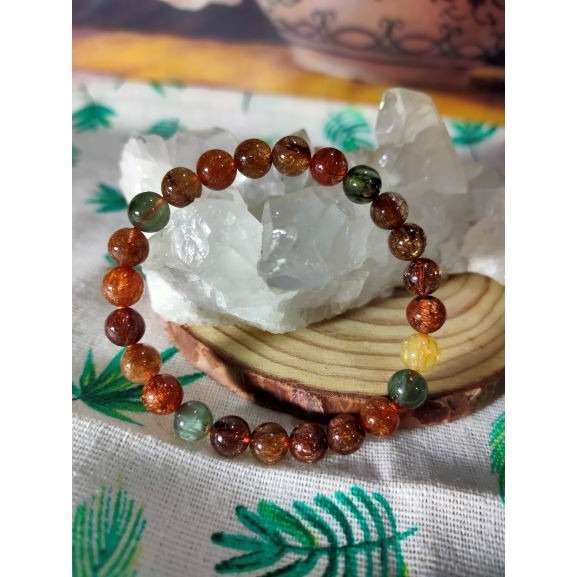 ⚜️高品質彩鈦晶手珠 天然水晶 鈦晶 銅鈦晶 綠碧髮 咖啡鈦 金髮晶 手串 手鍊-細節圖4